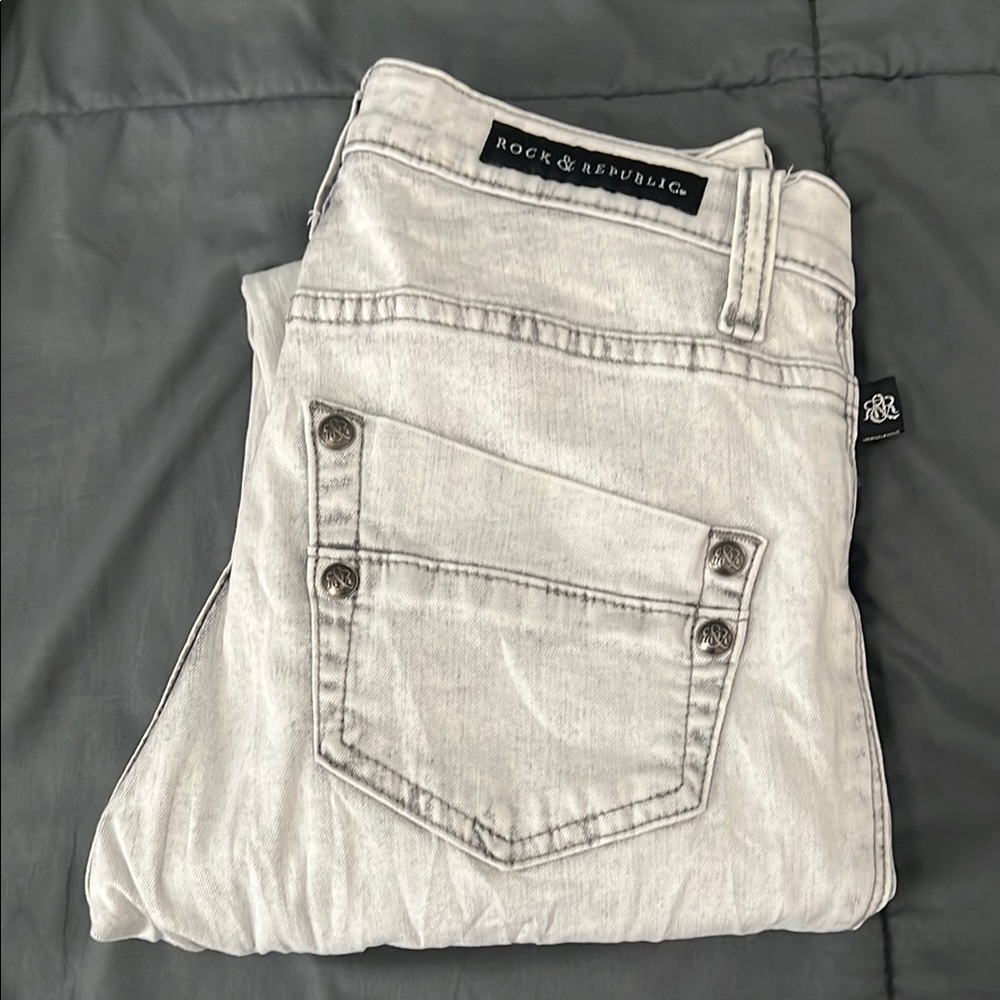 Rock & Republic Kashmiere Gray Wash Skinny Jean Size 4